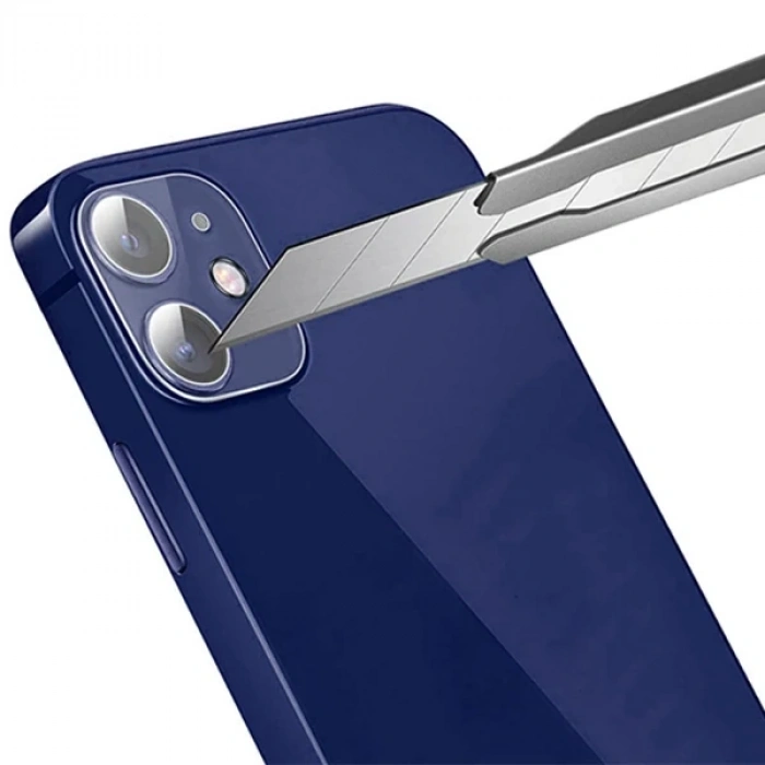iPhone 12 6.1 Hat-Prince 9H 3D Full Tempered Cam Kamera Koruyucu-(5775)