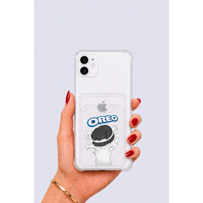 iPhone 12 Kartlıklı OREO Desenli Kılıf
