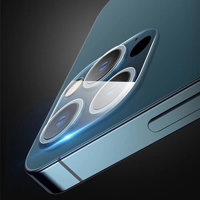 iPhone 12 Pro Max 6.7 Hat-Prince 9H 3D Full Tempered Cam Kamera Koruyucu-(5775)