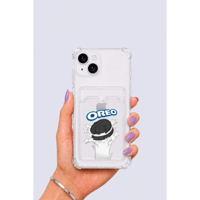 iPhone 13 Kartlıklı OREO Desenli Kılıf