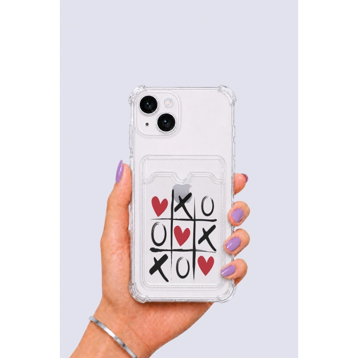 iPhone 13 Kartlıklı XoXO Desenli Kılıf