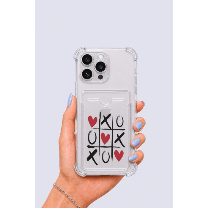 iPhone 13 Pro Max Kartlıklı XoXO Desenli Kılıf