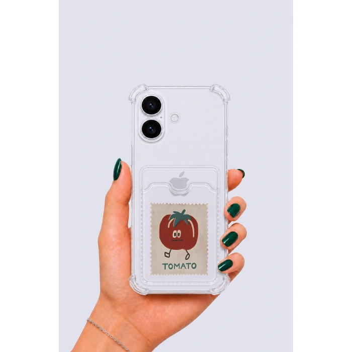 iPhone 17 Kartlıklı Tomato Desenli Kılıf