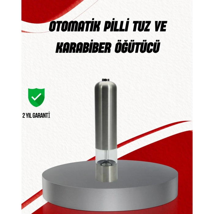 Işıklı Pilli Baharat Değirmeni Taze ve Pratik Öğütme