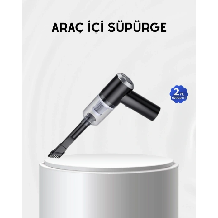 Kablosuz El Süpürgesi – Araç İçi Temizlik İçin 5500PA Güçlü Emiş USB Şarjlı