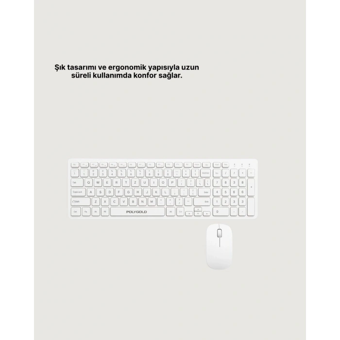 Kablosuz Klavye ve Mouse Seti - Ergonomik Tasarım Sessiz Kullanım Geniş Uyumluluk