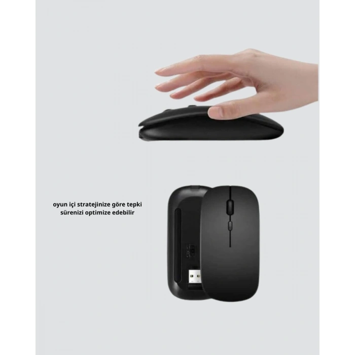Kablosuz Oyuncu Mouse –  Gelişmiş Optik Sensör Profesyonel ve Oyun Kullanımına Uygun