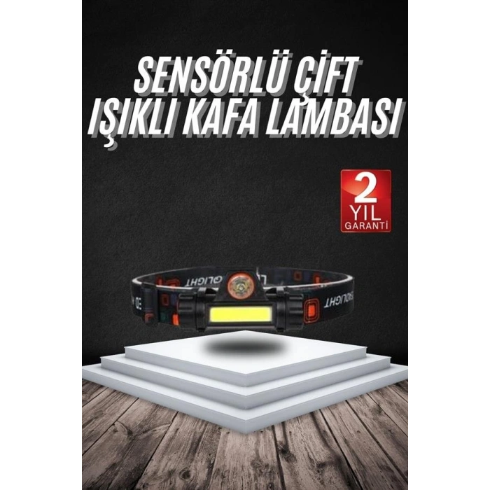 Kafa Lambası Çalışma Işığı Süper Parlak Mıknatıslı Lityum Lion Pilli