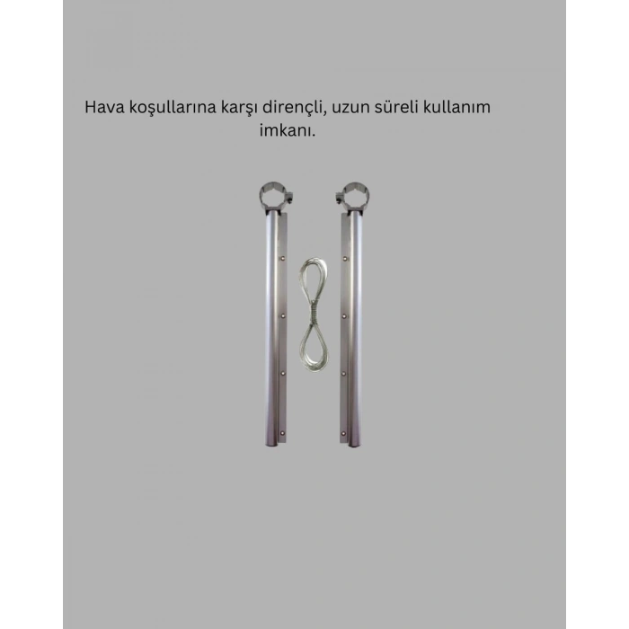 Kare Küpeşte Uyumlu Balkon Çamaşır Askısı 25x60 cm Beyaz Pratik