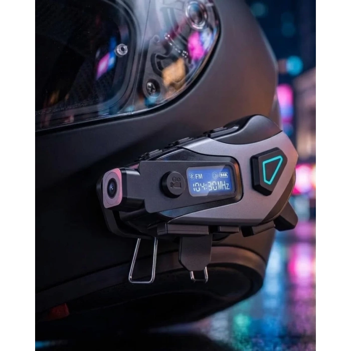 Kask İçi Bluetooth Kulaklık Kamera Özellikli Uzun Pil Ömrü ve Su Geçirmez