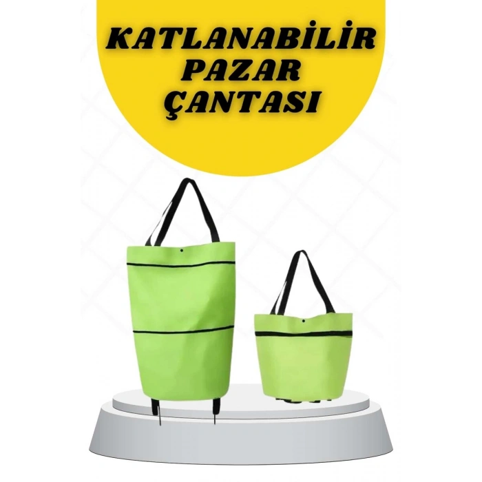 Katlanabilir Tekerlekli Alışveriş Çantası Pratik ve Detaylı Pazar Arabası