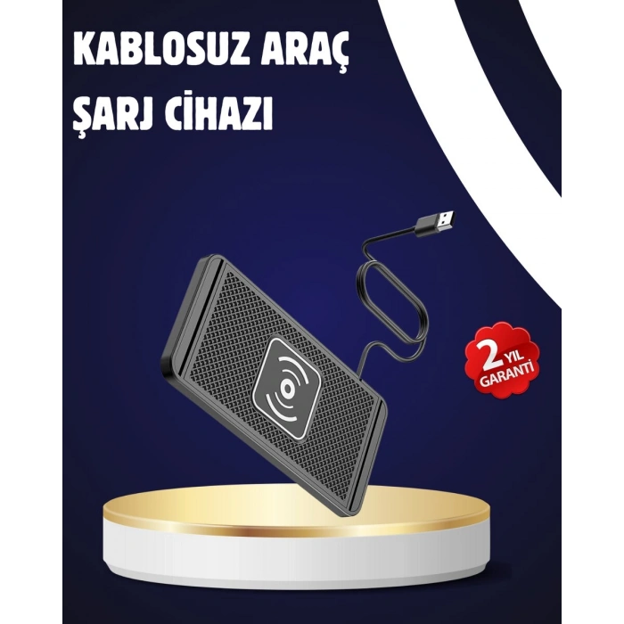 Kaymaz Manyetik Kablosuz Şarj Pedi – Araç Ofis ve Ev Kullanımına Uygun