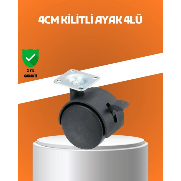 Kilitli Mini Tekerlek Ayak 4 cm 4’lü Set
