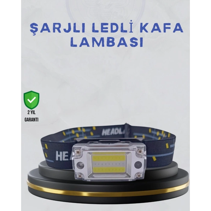 Kompakt LED Kafs Feneri USB Şarjlı Manyetik 2 Işık Modlu 215 Lümen
