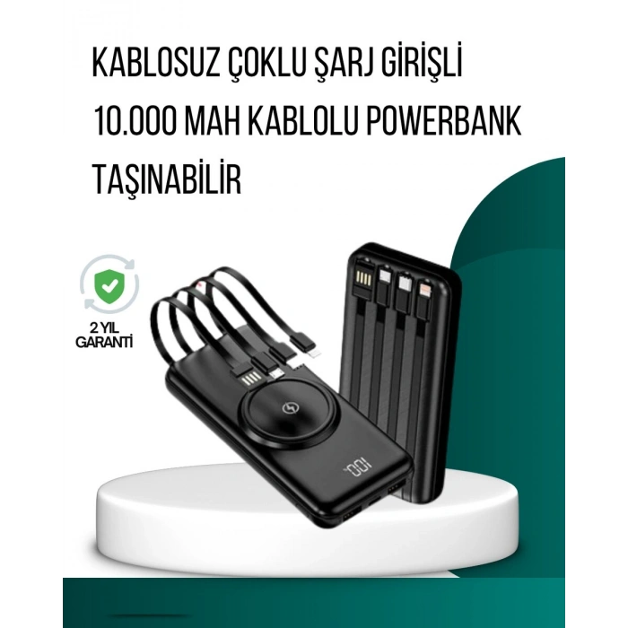 Kompakt Tasarım Güçlü Performans – 10000mAh Kablosuz Powerbank