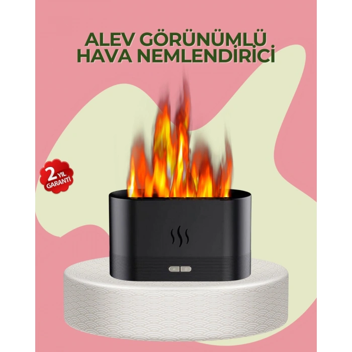Kumandalı Alev Görünümlü LED Hava Nemlendirici Buhar Makinesi
