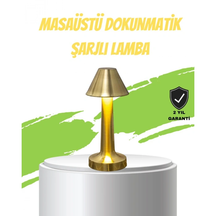 LED Masa Lambası 3 Renk Ayarlı Şarjlı Kablosuz Modern Tasarım