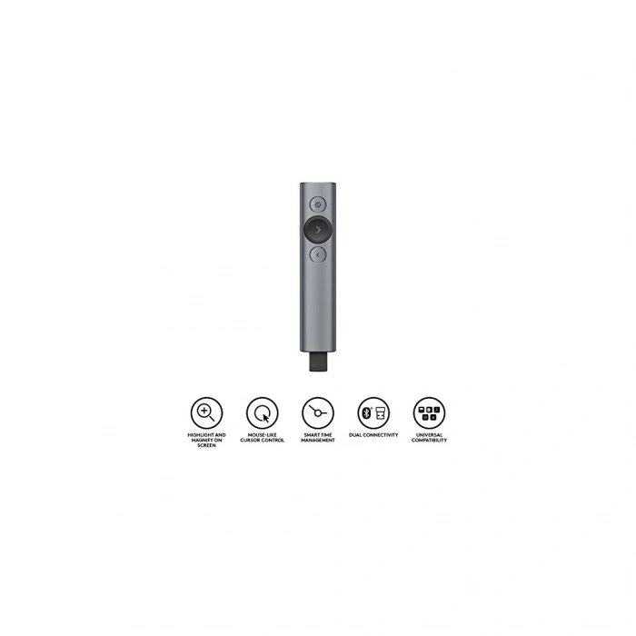 LOGITECH 910-004861 Spotlight Wireless Presenter Sunum Cihazı (Gri)(1923)