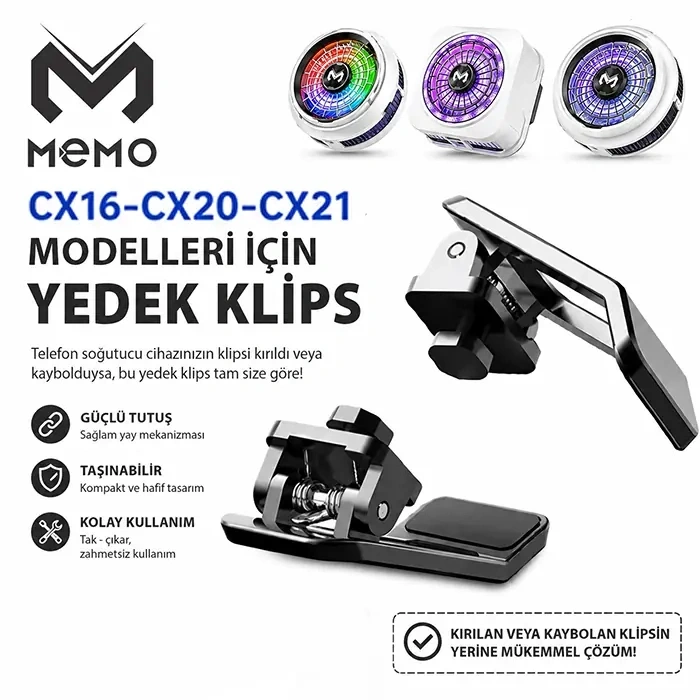 Memo CX16-CX20 ve CX21 için Yedek Klips Aparat 2 Adet-(5775)