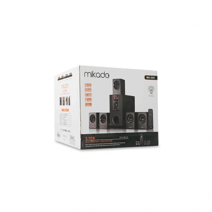 MIKADO MD-505 70W 5+1 Masaüstü FM/BT/SD/USB Siyah Kasa Speaker(1923)