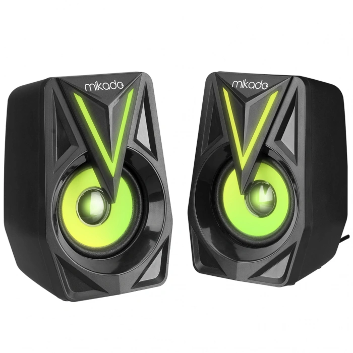 MIKADO MD-S23 GLARE 6W 1+1 Masaüstü RGB Aydınlatma USB Siyah Kasa Speaker(1923)