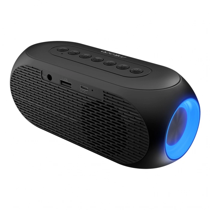 MIKADO MD-W7 Siyah 5W FM Radyo USB AUX Bluetooth Kablosuz Taşınabilir 1200mAh Batarya Alarmlı Saat Derece ve Speaker(1923)