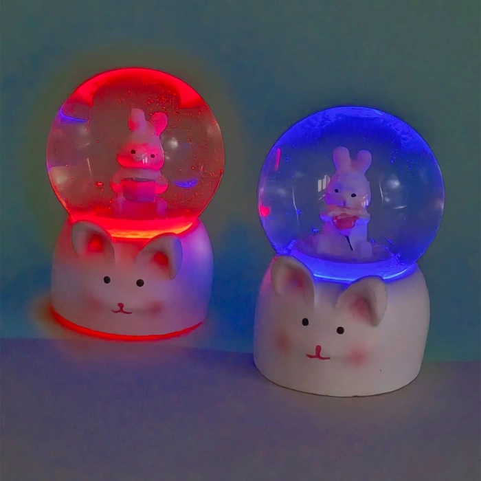 Mini Boy Tavşan Tasarımlı Işıklı Kar Küresi