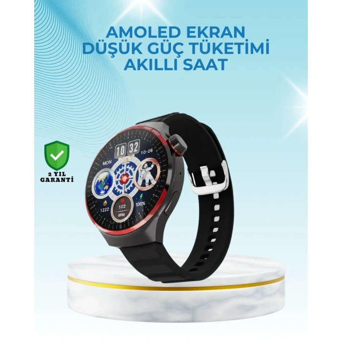 NFC Destekli Akıllı Saat AMOLED Ekranlı Şık Tasarım