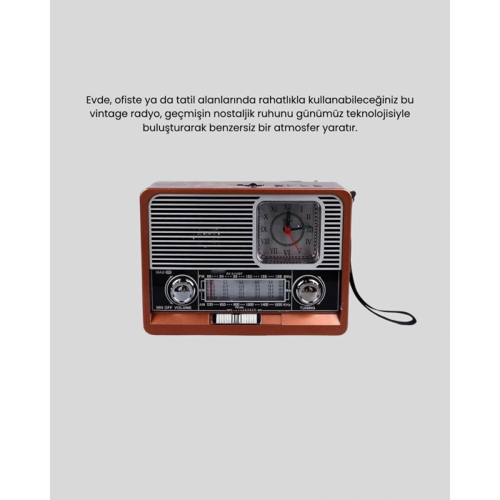 Nostaljik Radyo – Şık Dekoratif Tasarım ve Güvenli 2 Yıl Garanti