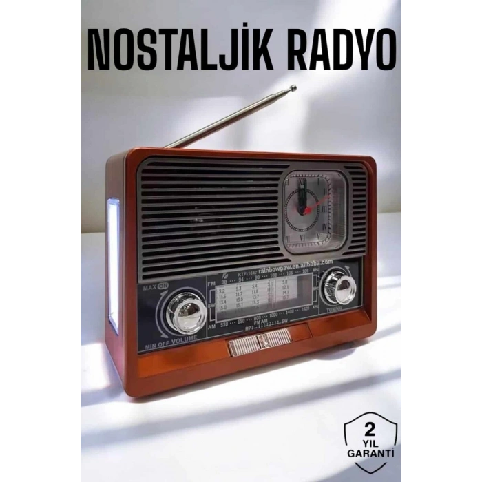 Nostaljik Radyo USBAUX Ve SD Kart Girişli Bluetooth Bağlantılı