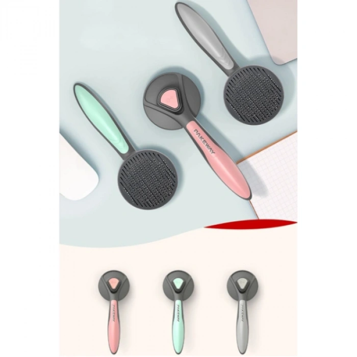 Otomatik Tuşlu Kendini Temizleyen Kedi Köpek Tarağı