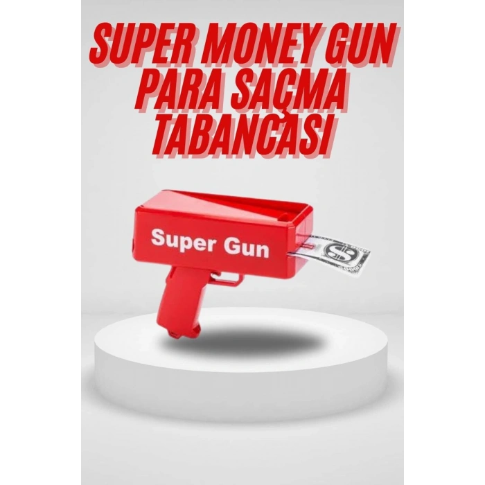 Para Saçma Tabancası Kırmızı Para Fırlatma Oyuncağı Parti Eğlencesi