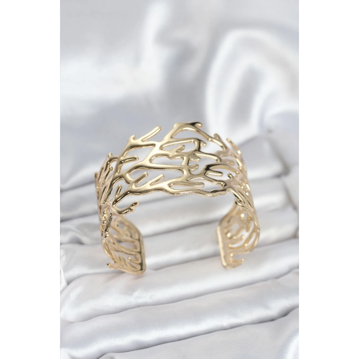 Pirinç Gold Renk Vintage Model Kadın Bileklik 5886