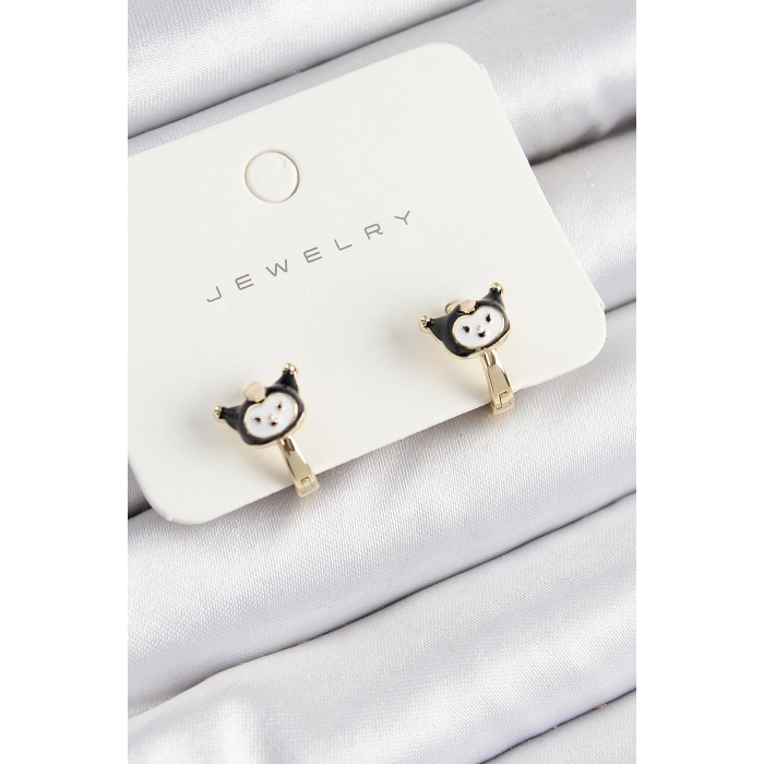 Pirinç Kuromi Model Gold Renk Çocuk Küpe 5886