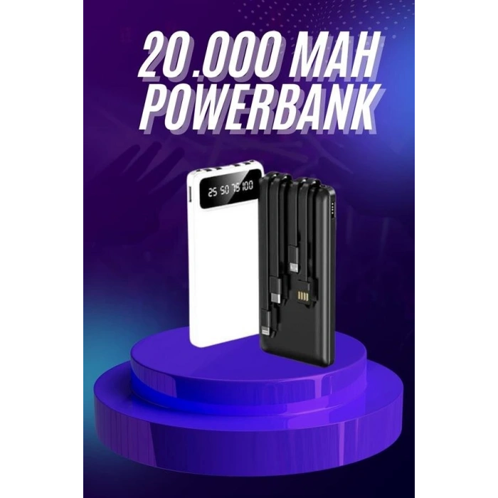 Powerbank 20.000 MAH Hızlı Şarj Özellikli Taşınabilir USB Girişli