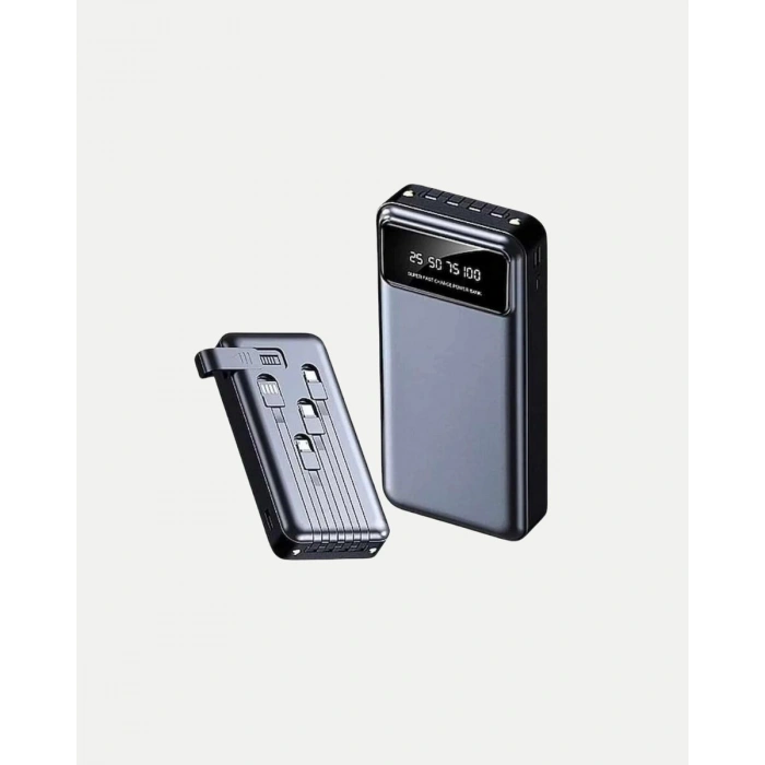 Powerbank 20000 mAh Hızlı Şarjlı LED Fenerli ve 4 Portlu