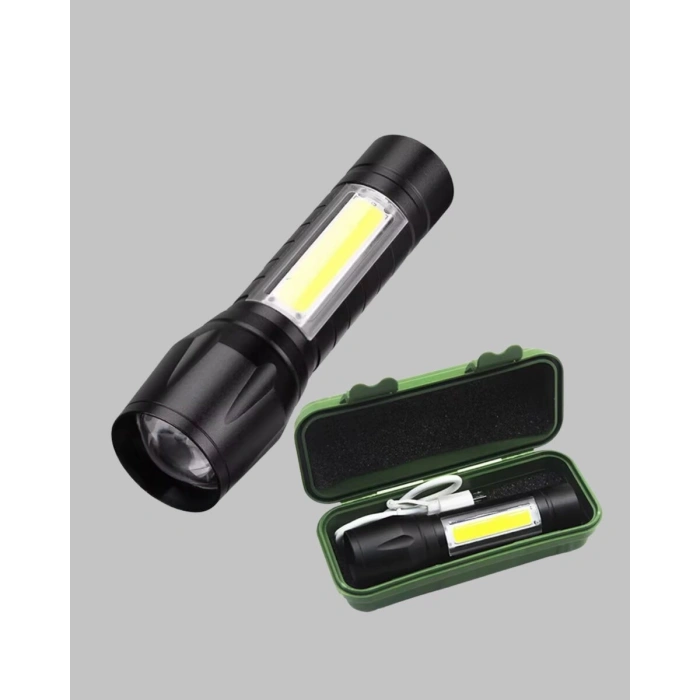 Profesyonel 4 Modlu Şarjlı El Feneri | 1300 mAh Batarya | Cree LED Teknolojisi