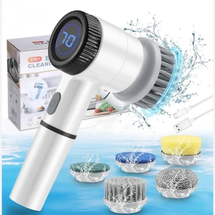 Profesyonel 5’i 1 Arada Şarjlı Temizlik Fırçası