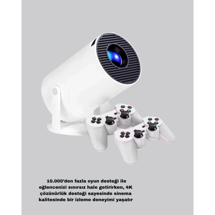 Projeksiyon Cihazı 4K Destekli Kablosuz Bağlantılı Bluetooth 5.0