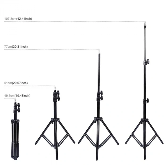 PULUZ 1.1M Çift Telefon tutucu 6.2CM Led Işık Stand YoutuberCanlı Yayın Selfie TikTok Makeup-(5775)