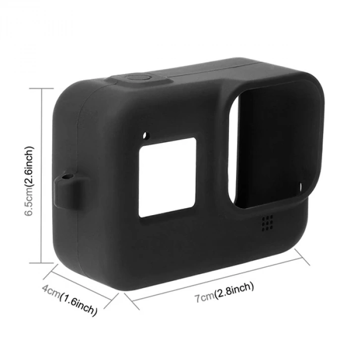PULUZ PU428B GoPro HERO8 İçin Silikon Koruma Kılıfı+Wrist Strap-(5775)