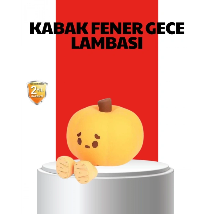 Pumpkin LED Night Light Dokunmatik Şarjlı Silikon Gece Lambası