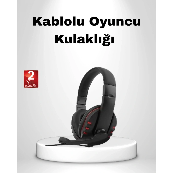 Rahat ve Dayanıklı Mikrofonlu Oyun Kulaklığı – Stereo Ses Ayarlanabilir Kafa Bandı