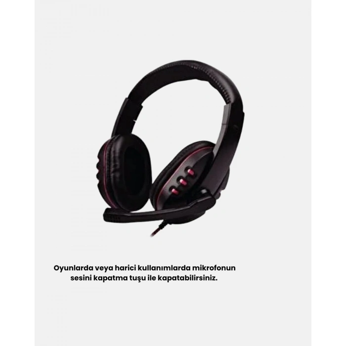 Rahat ve Dayanıklı Mikrofonlu Oyun Kulaklığı – Stereo Ses Ayarlanabilir Kafa Bandı