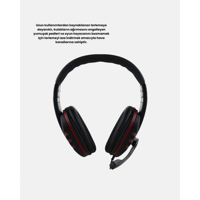 Rahat ve Dayanıklı Mikrofonlu Oyun Kulaklığı – Stereo Ses Ayarlanabilir Kafa Bandı