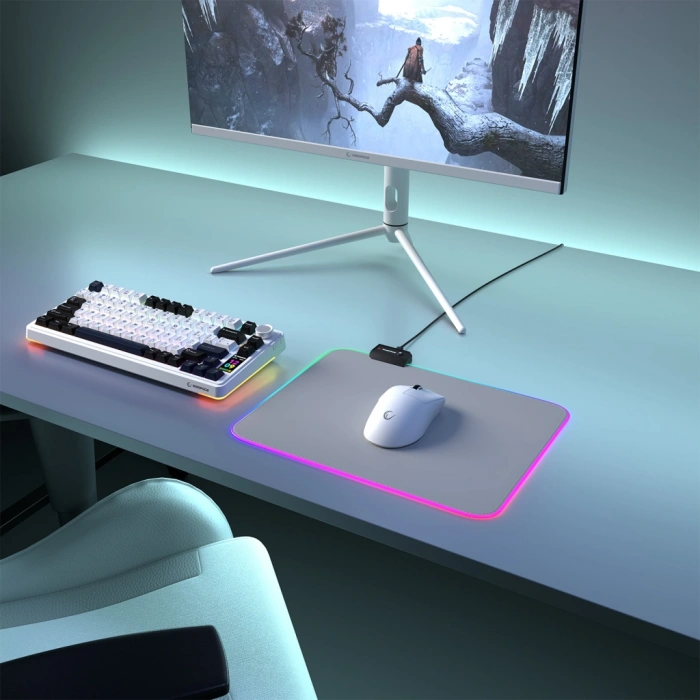 Rampage MP-21 PULSAR M RGB 252x328x3mm RGB Led Gaming MOUSE PAD (Gri)(1923)