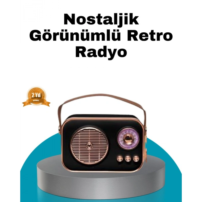 Retro Tarz Kablosuz Radyo – Bluetooth USB ve TF Kart Girişli