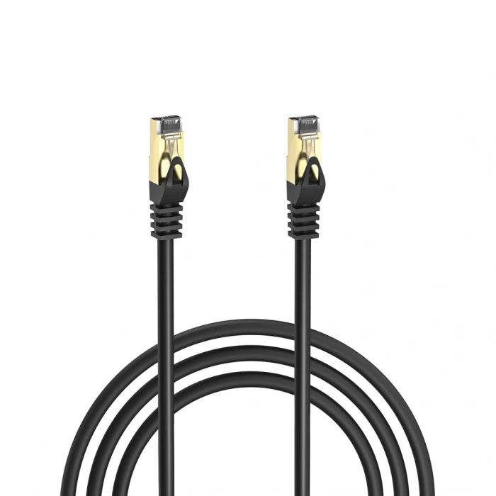 S-LINK MM-CAT710 CAT7 Patch 10Mt Gold Uçlu   FTP CCA Ağ Bağlantı Kablosu (Siyah)(1923)