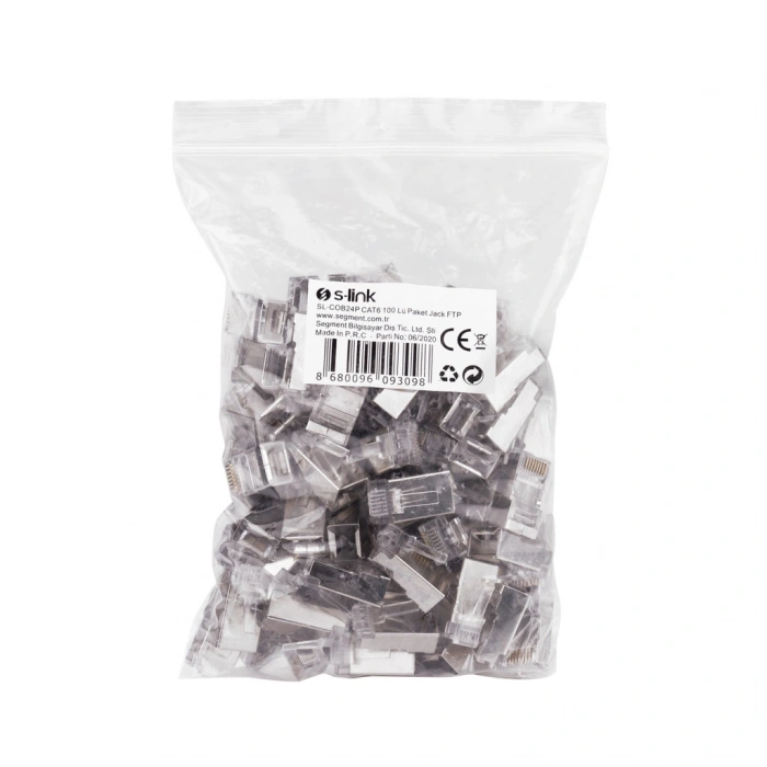S-LINK SL-COB24P RJ45 Yeni Nesil JAC UTP CAT6 Metal (100lü PAKET)(1923)