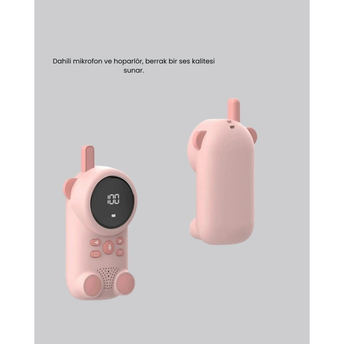 Şarjlı Bebek Telsizi Uzun Mesafe 22 Kanal LCD Ekran VOX Modu 400 mAh